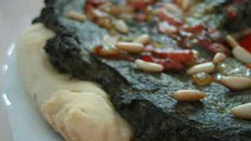 Pizza épinards pignons