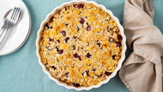 Crumble poires et framboises