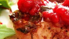 Poulet grillé aux framboises