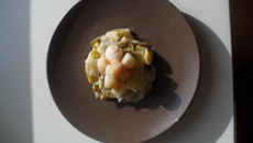 Fondue de poireaux et pétoncles