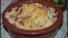 Gratin de celeri au bacon et sa crème de beaufort