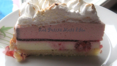Bavarois framboise chocolat blanc meringué
