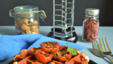 Gaufres au chorizo et aux tomates séchées