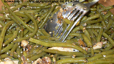 Salade tiède de haricots verts parfumée par le sel gomasio