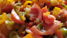 Salade cuite au poivrons et tomates