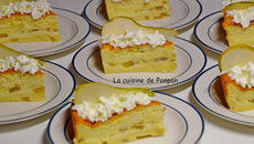 Gâteau magique aux poires flambées à la liqueur de poire Williams