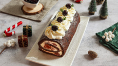 Bûche roulée façon forêt noire