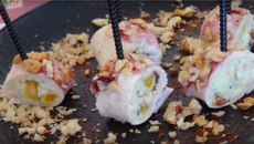 Petits sandwiches roulés au fromage