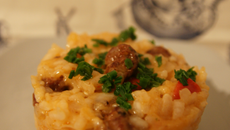 Risotto aux merguez & poivron rouge