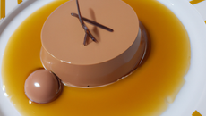 Mousse choco lait, caramel au beurre salé et huile d'olive