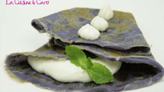 Crêpe à la violette et sa crème de menthe