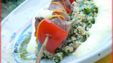 Brochette d'agneau, sauce Philadelphia Dolce Forte