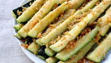 Frites de courgettes ail citron et parmesan