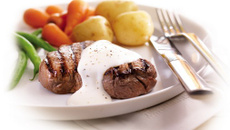 Steak grillé, sauce au Philadelphia