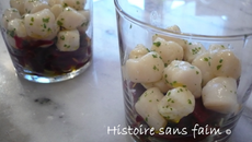 Verrine pétoncles et betteraves