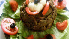 Artichauts farcis aux œufs pochés faciles