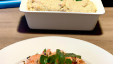 Parmentier de saumon et son crumble de Tuc