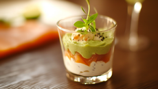 Mousse d'avocat crème et saumon