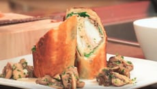 Turbot croustillant aux champignons, écume de champagne