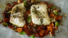 Papillote de poisson et poivron
