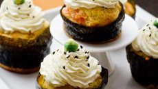 Cupcakes japonisants au saumon, wasabi et fromage à la crème Elle & Vire