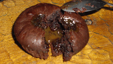 Muffins au chocolat et son cœur caramel spéculoos