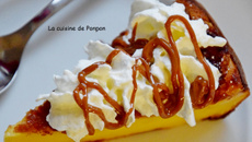 Far à la clémentine, chantilly et confiture de lait
