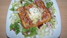 Gaufres de pommes de terre aux lardons et crottin de Chavignol