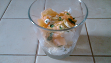 Verrine au fromage frais et saumon fumé