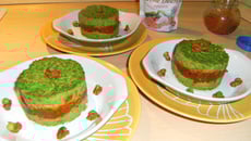 Parmentier au pesto rouge et purée de petits pois