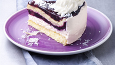 Bavarois à la noix de coco et aux myrtilles