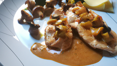 Escalopes de dinde sauce Madère Cruz & girolles