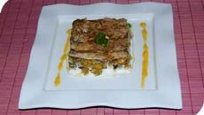 Sardines en escabèche sur lit de légumes confits et mascarpone à la coriandre