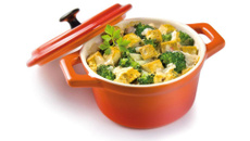 Gratin de brocolis au Tofou au curry