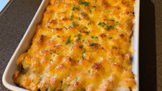 Gratin de macaronis au saumon