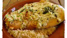 Saumon en papillote au philadelphia ail et fines herbes