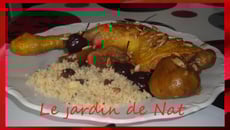 Tajine de poulet fermier des Landes aux figues et aux cerises