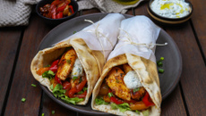 Gyros au poulet et poivrons