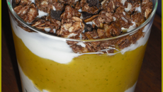 Verrine lactée mangue menthe