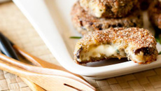 Aubergines panées et fourrées à la Fourme d'Ambert