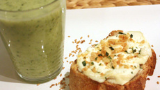 Velouté de courgettes et huile de sésame