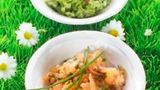 Duo de tartare aux saumons, courgettes et ciboulette