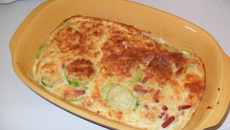 Gratin de courgettes et lardons