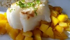 Dos de cabillaud à la mangue caramélisée