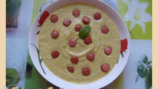 Purée de courgette et snack