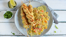 Brochettes de poulet au citron vert et au thym