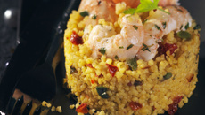 Dome de céréales du soleil et Langoustine sauce Champagne