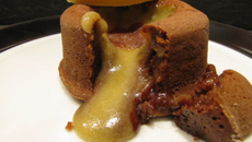 Coulant au chocolat à la crème de calisson