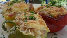 Poivron farci au thon & fromages de chèvre