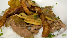 Magret de canard au gingembre.